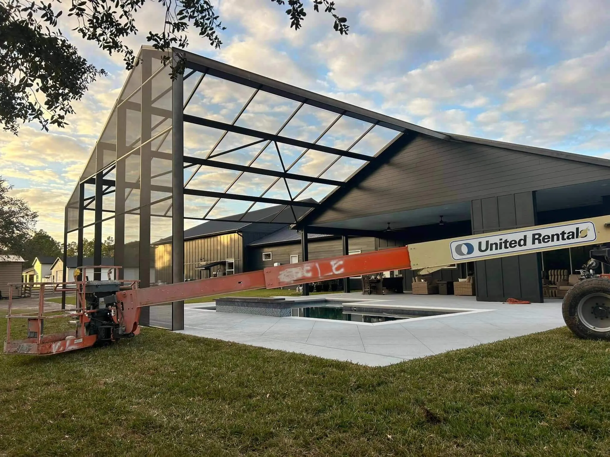 backyard screened enclosure built by professional installers