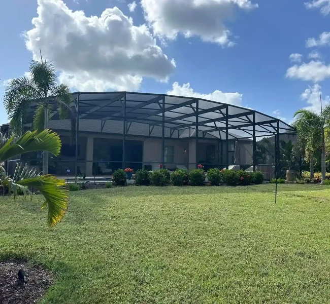 custom built outdoor screen enclosure for Florida home