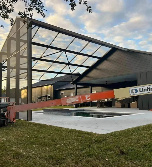 backyard screened enclosure built by professional installers