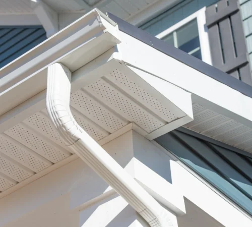 Soffit and fascia repair work in progress