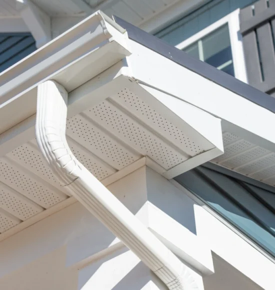 Soffit and fascia repair work in progress
